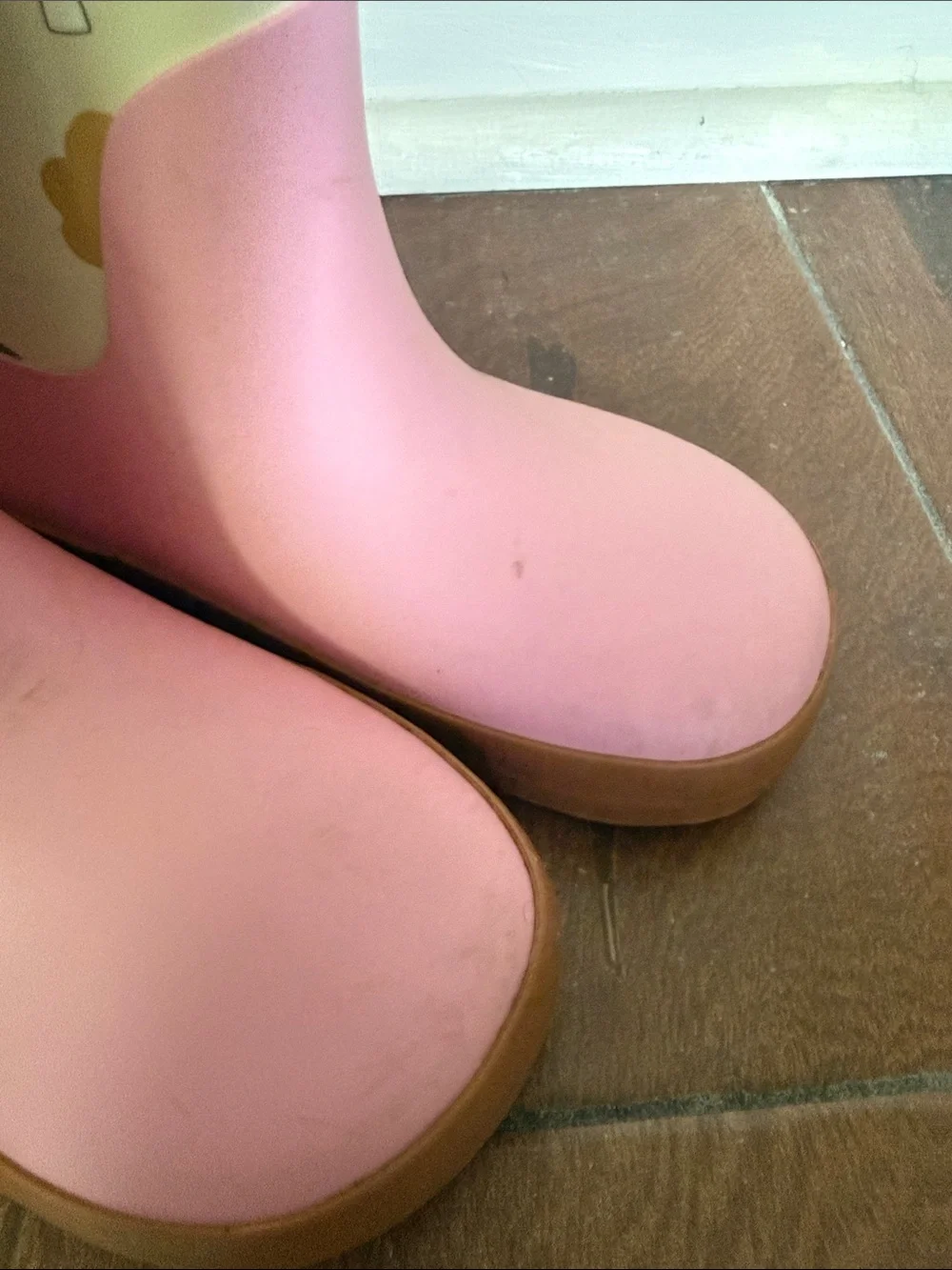 Kids' Pink Tree-Print Waterproof Rain Boots with Easy Pull Tabs